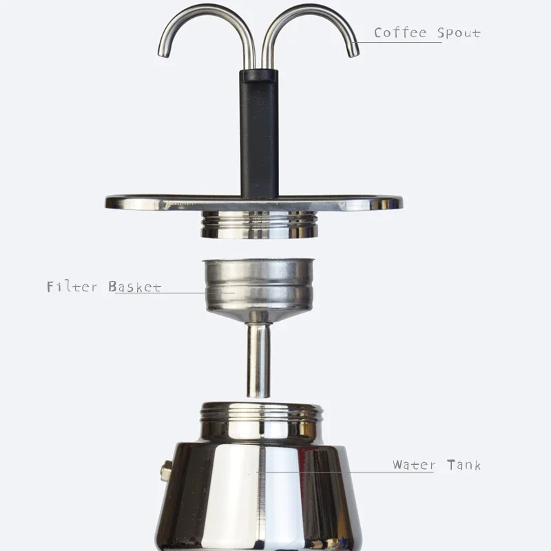 200ML 미니 모카 포트 더블 튜브 304 스테인레스 - Coffee Equipment Espresso 리뷰 및 가격