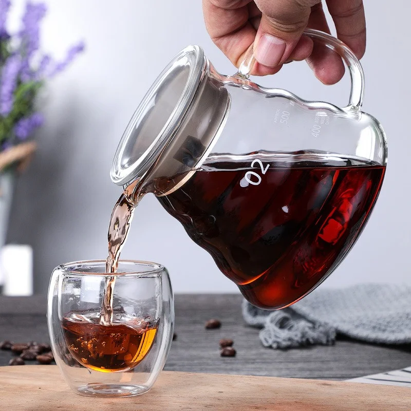 뚜껑이 있는 핸드 브루 커피 물병, 구름 모양 투명 유 - Coffee Equipment Espresso 리뷰 및 가격